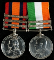 J. Martland : Queen's South Africa Medal with clasps 'Tugela Heights', 'Relief of Ladysmith', 'Belfast'; King's South Africa Medal with clasps 'South Africa 1901', 'South Africa 1902'